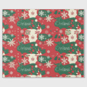 カスタムクリスマスプレゼント包装 ラッピングペーパー (フラット)