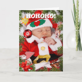 カスタムクリスマスベビーサンタシーズンズグリーティング シーズンカード