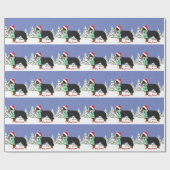 カスタムクリスマスベルネーズマウンテンホリデードッグ ラッピングペーパー (フラット)