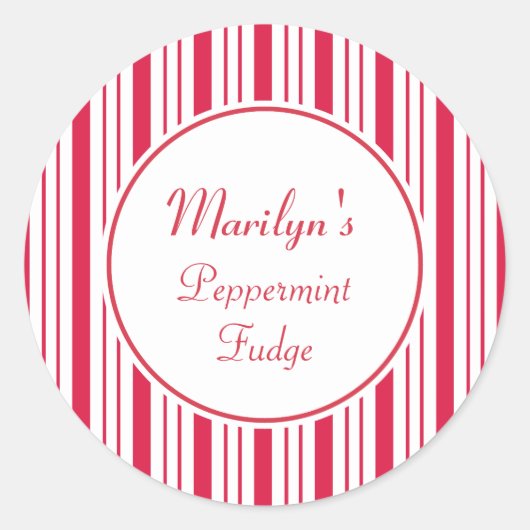 カスタムクリスマスペパーミントギフトラベルシール ラウンドシール (正面)