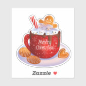 カスタムクリスマスホットチョコレートホリデー シール (シート)