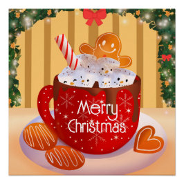 カスタムクリスマスホットチョコレートホリデー ポスター