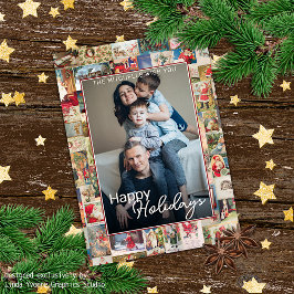 カスタムクリスマスホリデーグリーティングパターンホリデー シーズンカード