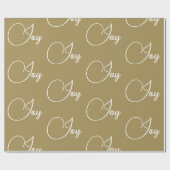 カスタムクリスマスホリデーグリーティング金ゴールドカラージョイ ラッピングペーパー (フラット)