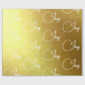 カスタムクリスマスホリデーグリーティング金ゴールドカラージョイ ラッピングペーパー (フラット)