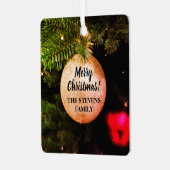 カスタムクリスマスホリデー写真広場 メタルオーナメント (正面左)