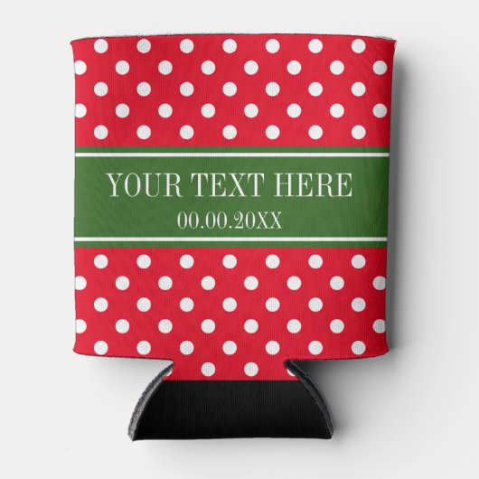 カスタムクリスマスホリデー水玉模様はクーラーできる 缶クーラー (正面)