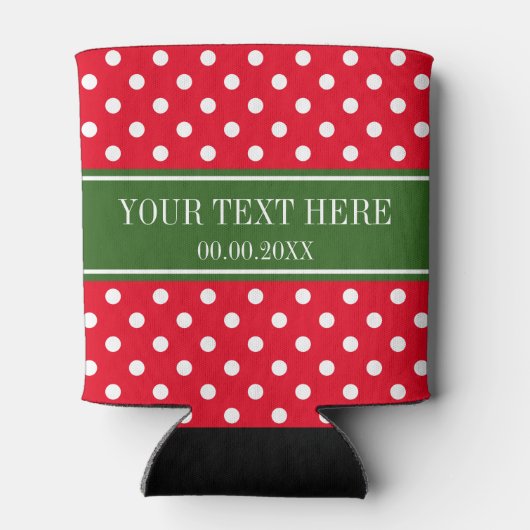 カスタムクリスマスホリデー水玉模様はクーラーできる 缶クーラー (裏面)