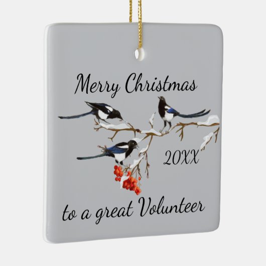 カスタムクリスマスボランティアマグパイ引用文 セラミックオーナメント (右)