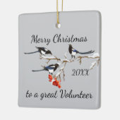 カスタムクリスマスボランティアマグパイ引用文 セラミックオーナメント (左)