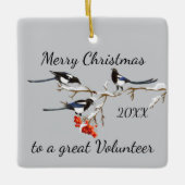 カスタムクリスマスボランティアマグパイ引用文 セラミックオーナメント (正面)