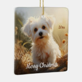 カスタムクリスマスマルチーズドッグペット動物 セラミックオーナメント (右)