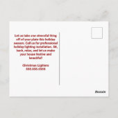 カスタムクリスマスライトインストール会社 ポストカード (裏面)