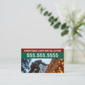 カスタムクリスマスライトインストール会社 名刺 (スタンド正面)