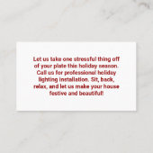 カスタムクリスマスライトインストール会社 名刺 (裏面)