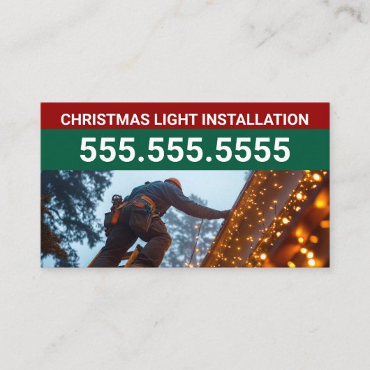 カスタムクリスマスライトインストール会社 名刺 (正面)