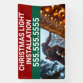 カスタムクリスマスライトインストール会社 横断幕 (縦)