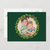 カスタムクリスマスリースご自身のフォトファミリーを追加 シーズンポストカード (正面/裏面)