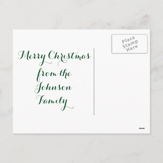 カスタムクリスマスリースご自身のフォトファミリーを追加 シーズンポストカード (裏面)