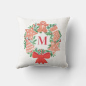 カスタムクリスマスリースモノグラム クッション (裏面)