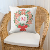 カスタムクリスマスリースモノグラム クッション