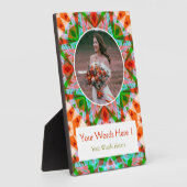 カスタムクリスマスレッドグリーン結婚スター新婚 フォトプラーク (側面)