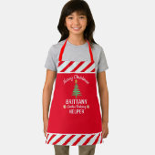 カスタムクリスマスレッド&ホワイトキャンディーキッドズ エプロン (インサイチュ)