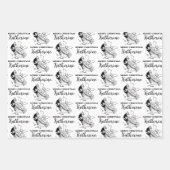 カスタムクリスマスヴィンテージおもしろいサンタ白黒 ラッピングペーパーシート (正面2)