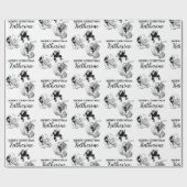 カスタムクリスマスヴィンテージおもしろいサンタ白黒 ラッピングペーパー (フラット)