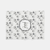 カスタムクリスマスヴィンテージディアヘッド〔雄ジカの〕枝角パターン フリースブランケット (正面(横))