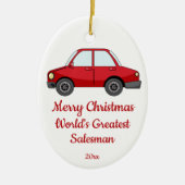 カスタムクリスマス世界最高のセールスマン セラミックオーナメント (正面)