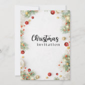 カスタムクリスマス休暇パーティー招待状 案内状 (裏面)
