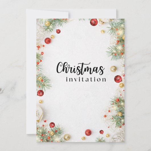 カスタムクリスマス休暇パーティー招待状 案内状 (裏面)