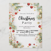 カスタムクリスマス休暇パーティー招待状 案内状 (正面/裏面)