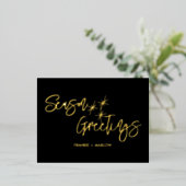 カスタムクリスマス会社のロゴシーズンの挨拶 箔シーズンポストカード (立ち正面)