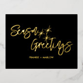 カスタムクリスマス会社のロゴシーズンの挨拶 箔シーズンポストカード (正面)