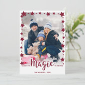 カスタムクリスマス信じの魔法の写真 シーズンカード (スタンド正面)