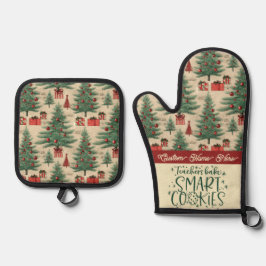 カスタムクリスマス先生プレゼント 鍋つかみ&鍋敷きセット