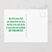 カスタムクリスマス写真の雪とクリスマス帽子 ポストカード (裏面)