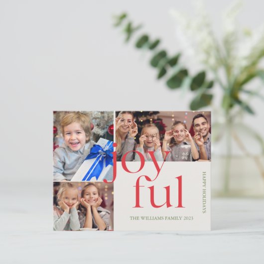 カスタムクリスマス写真カードクリスマスホリデー葉書 シーズンポストカード (スタンド正面)