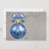カスタムクリスマス写真カードブルーオーナメント シーズンカード (裏面)