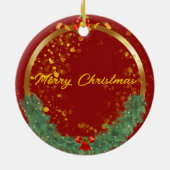 カスタムクリスマス写真セラミックオーナメント セラミックオーナメント (裏面)