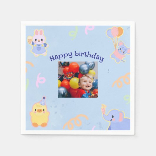 カスタムクリスマス写真ナプキン スタンダードカクテルナプキン (正面)