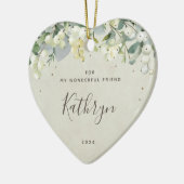 カスタムクリスマス写真ハート形の誰にでも向けて セラミックオーナメント (左)