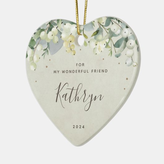 カスタムクリスマス写真ハート形の誰にでも向けて セラミックオーナメント (左)