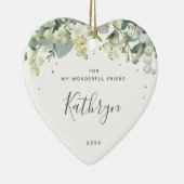 カスタムクリスマス写真ハート形の誰にでも向けて セラミックオーナメント (右)