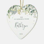 カスタムクリスマス写真ハート形の誰にでも向けて セラミックオーナメント (左)