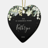 カスタムクリスマス写真ハート形の誰にでも向けて セラミックオーナメント (左)