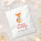 カスタムクリスマス包まれたアップフォックス抱き枕 フェイバーバッグ (クリップ留めされた状態)