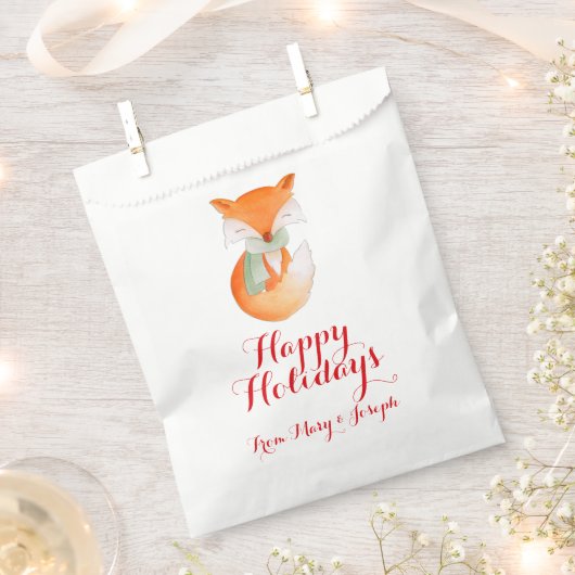 カスタムクリスマス包まれたアップフォックス抱き枕 フェイバーバッグ (クリップ留めされた状態)